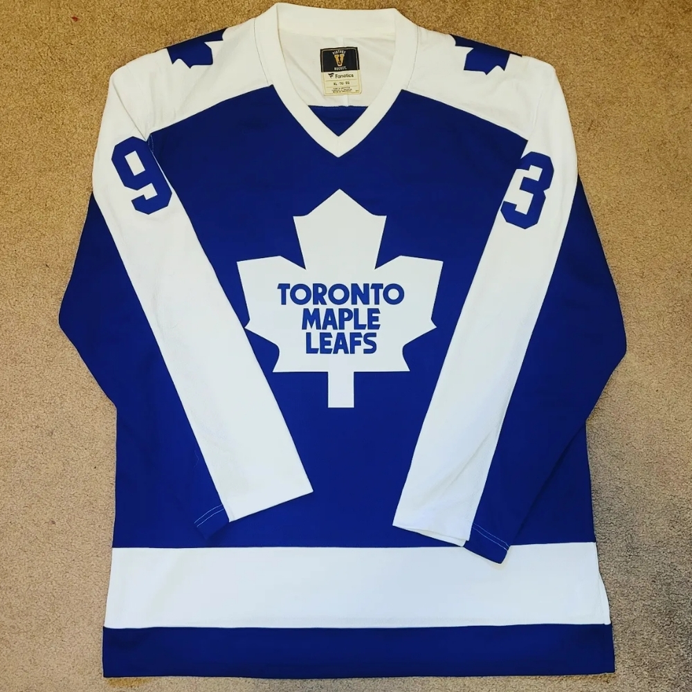 Adult XL Fanatics Vintage Doug Gilmour Toronto Maple Leafs NHL Hockey Jersey